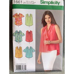 Simplicity Misses Shirt Sewing Pattern sz 16-24 1661 - uncut